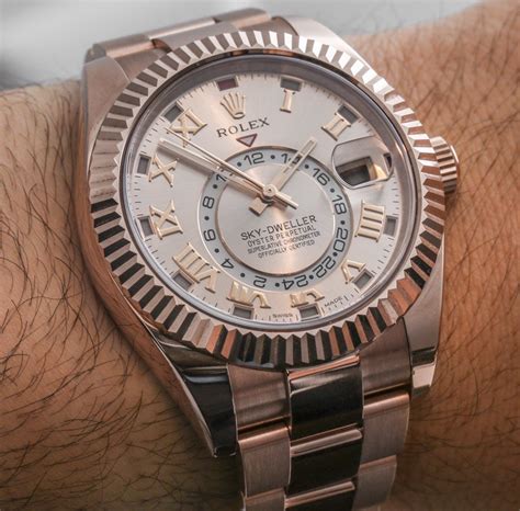 rose gold rolex sky dweller replica